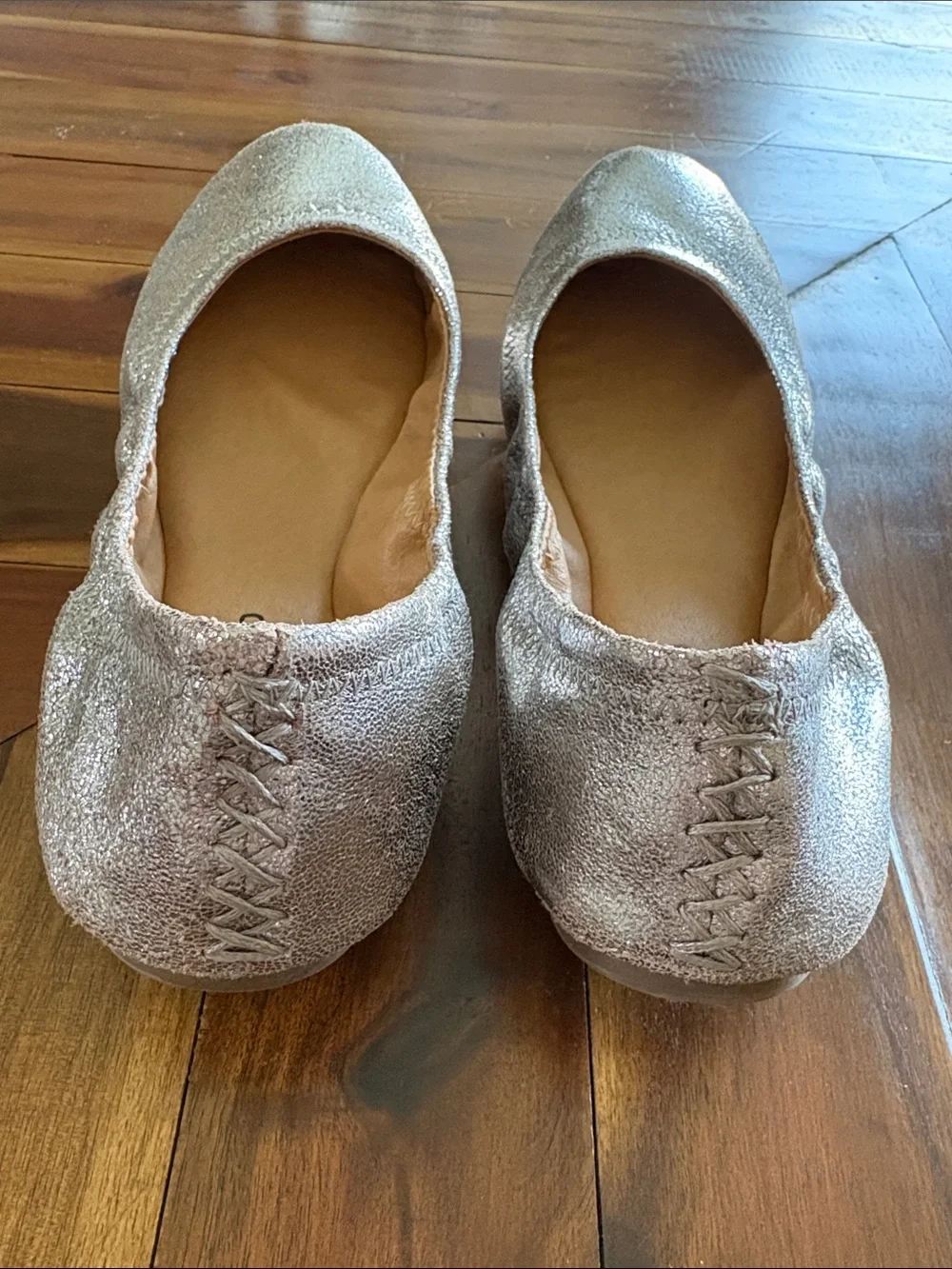 Lucky Brand Women's Metallic Silver Ballet Flats Size 9.5